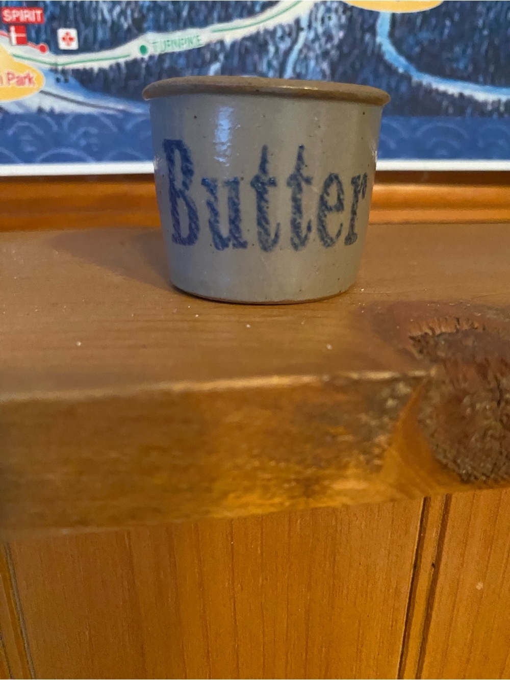 Blue 'Butter' Stoneware Crock - Home Accents
